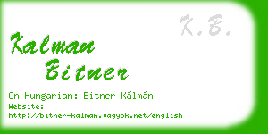 kalman bitner business card
